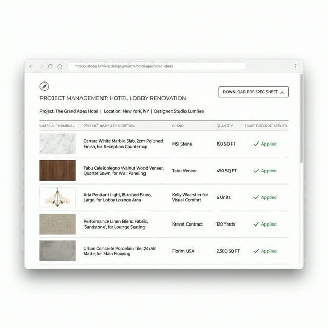 Designer Spec Sheet Mockup
